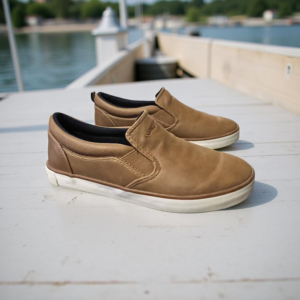GUC Nautica Bennett Big Boys Slide On Casual Shoes Slip-on Brown Size 3